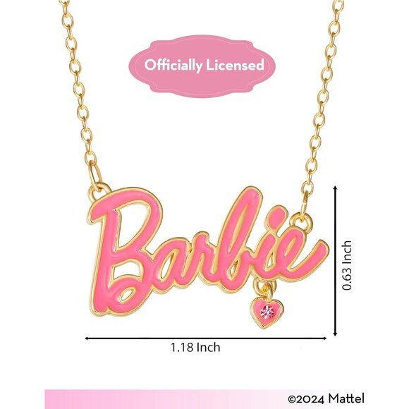 SallyRose 18k Yellow Gold Flash-Plated Pink Crystal Heart Necklace, 16+2in - Picture 4 of 6